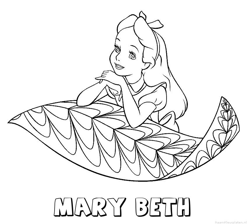 Mary beth alice in wonderland kleurplaat